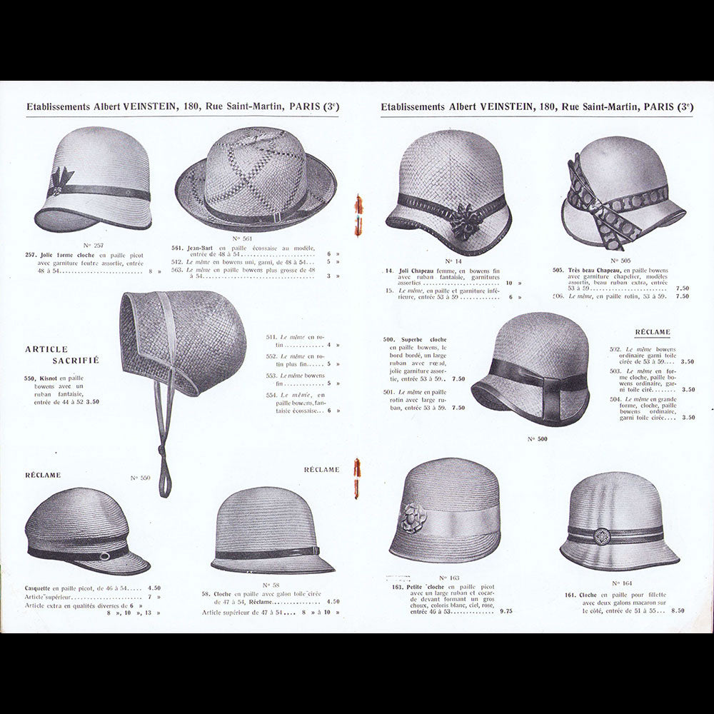 Albert Veinstein - Catalogue de chapeaux (1919)