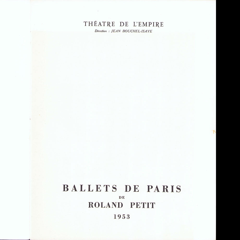 Ballets de Paris Roland Petit, préface de Christian Dior, couverture de René Gruau (1953)