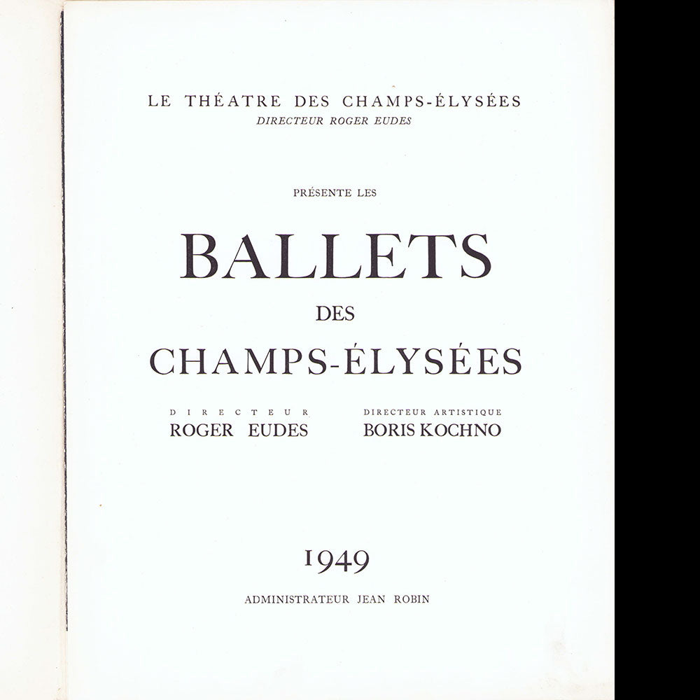 Ballets des Champs-Elysées - Programme du Printemps 1949, couverture de Christian Bérard