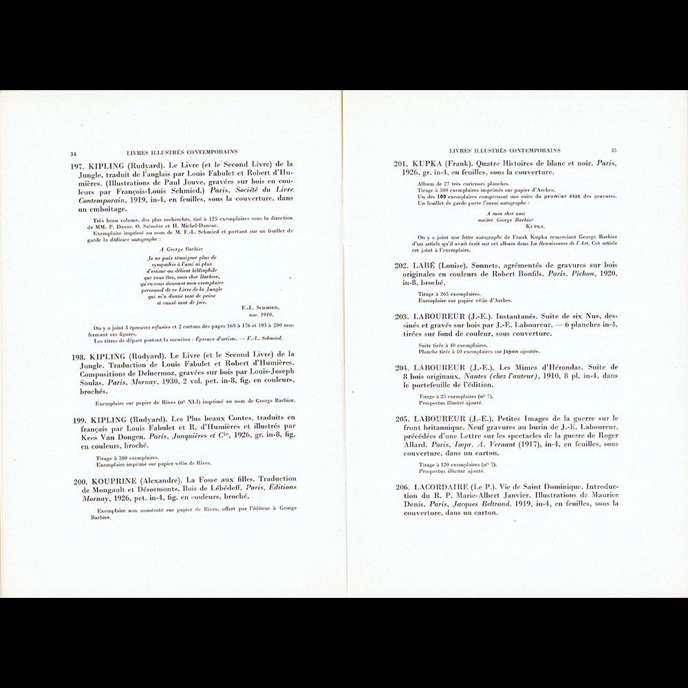George Barbier - Catalogue de la bibliothèque de feu M. George Barbier (1932)