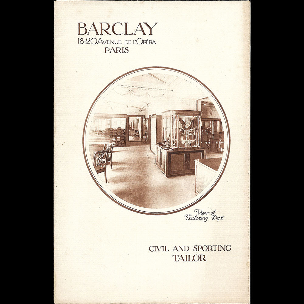 Barclay Catalogue du tailleur, 1820 avenue de l'Opéra à Paris (circ