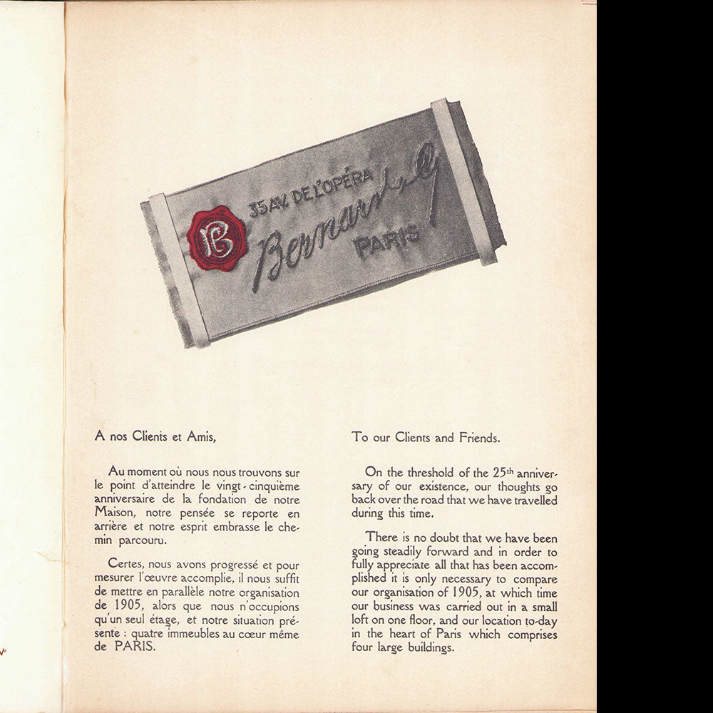 Bernard & Cie, plaquette de la maison (1928)