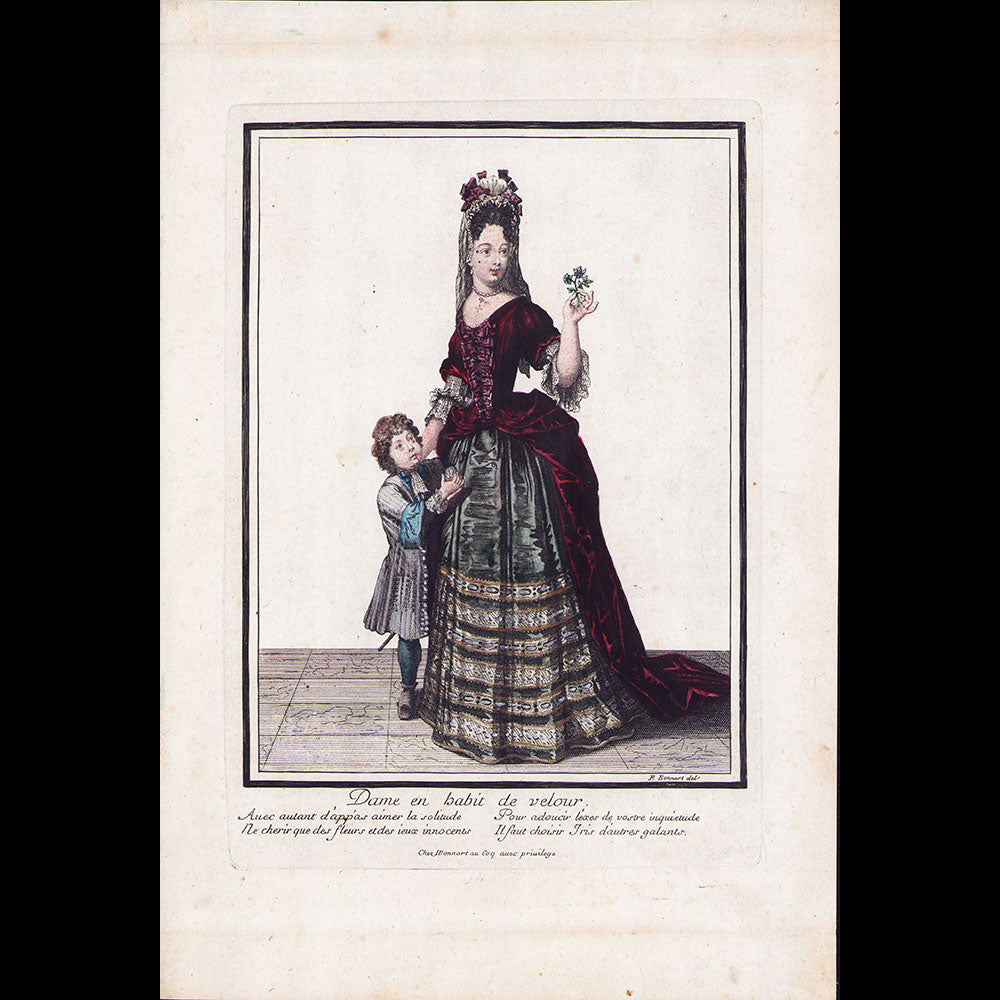 Bonnart - Dame en habit de velour (circa 1690-1700)