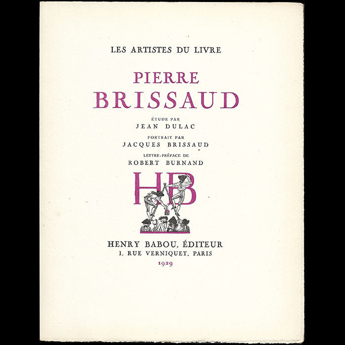 Pierre Brissaud - Les Artistes du Livre (1928)