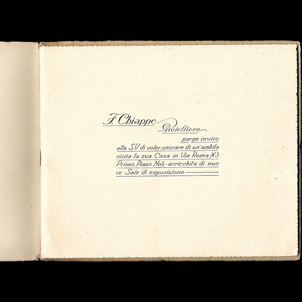 Filippo Chiappe, Gioielliere - Catalogue du joaillier, 3 Via Roma, Genova (1910s)