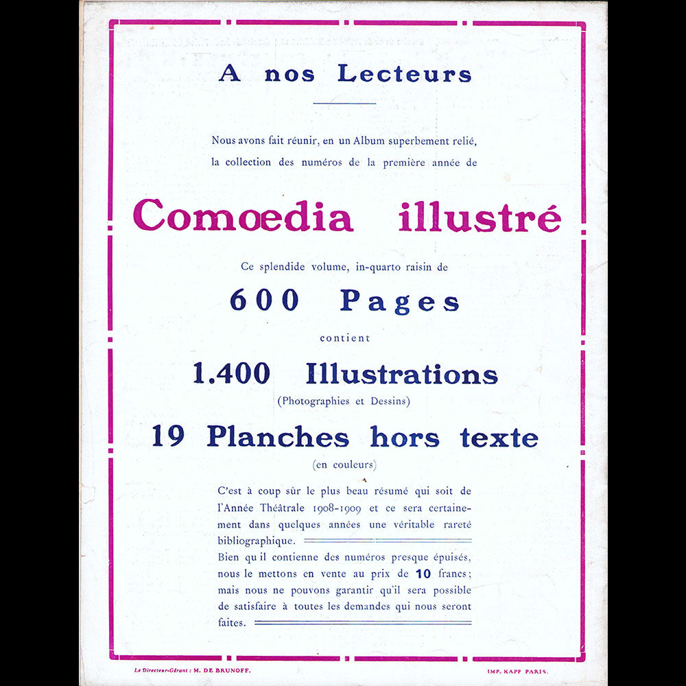 Comoedia illustré (1er novembre 1909), couverture de Léonardi