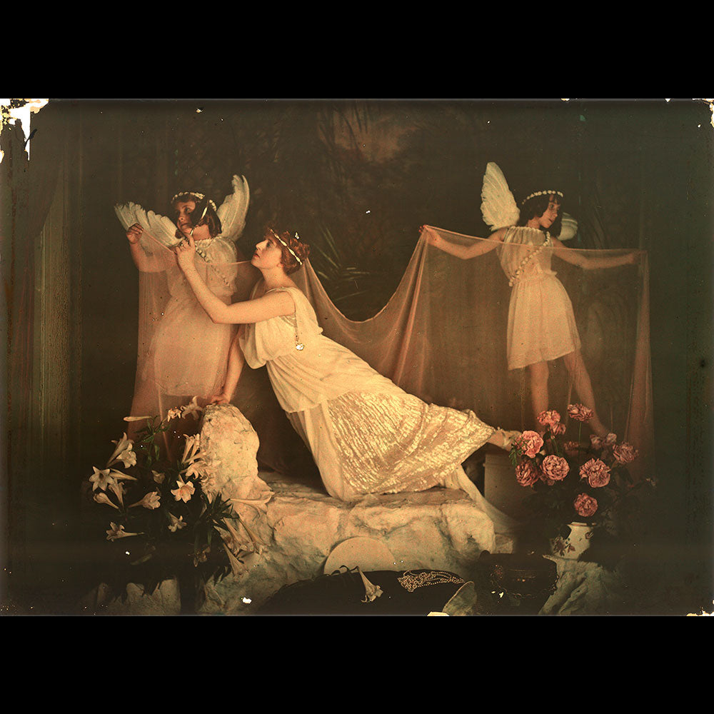 Photo-Couleurs - Réunion de 3 autochromes de Desboutin (1910s)