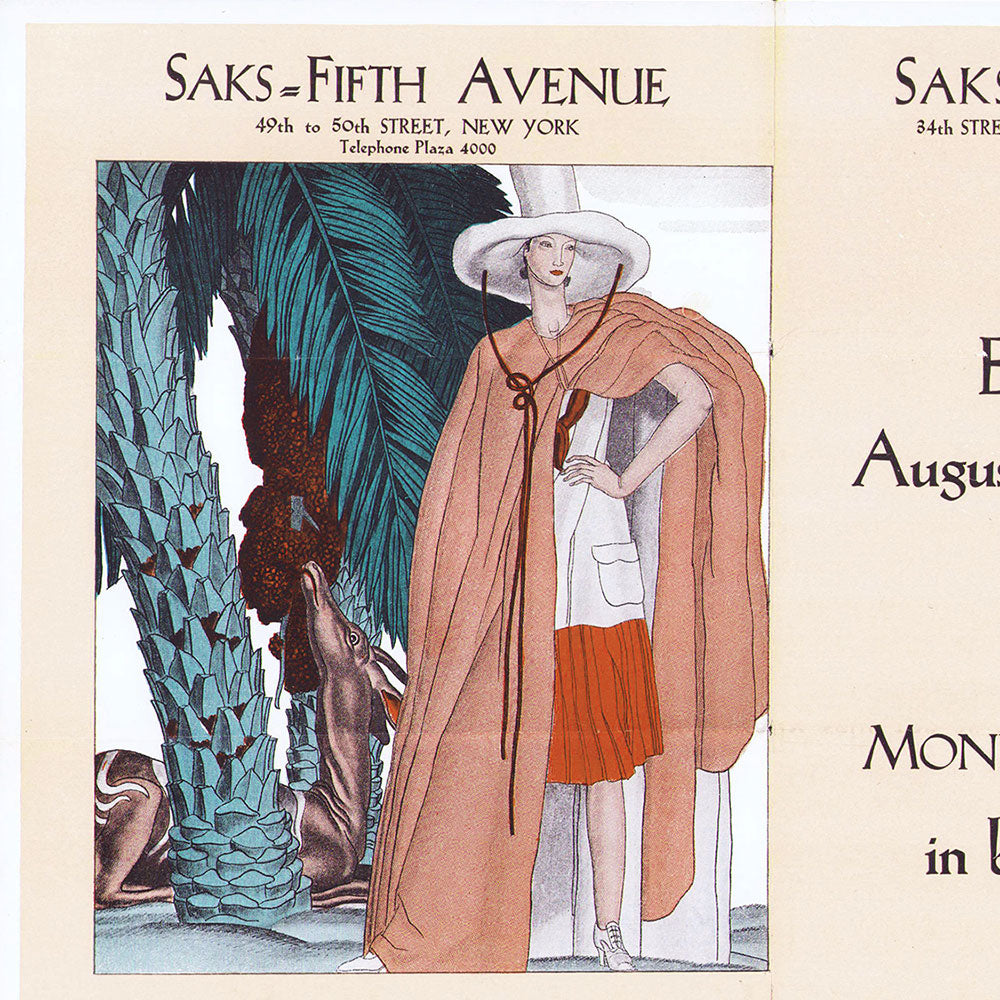 Saks - Fifth Avenue - Chiffon Silk Hosiery, Affiche illustrée par Jean Dupas (1930)
