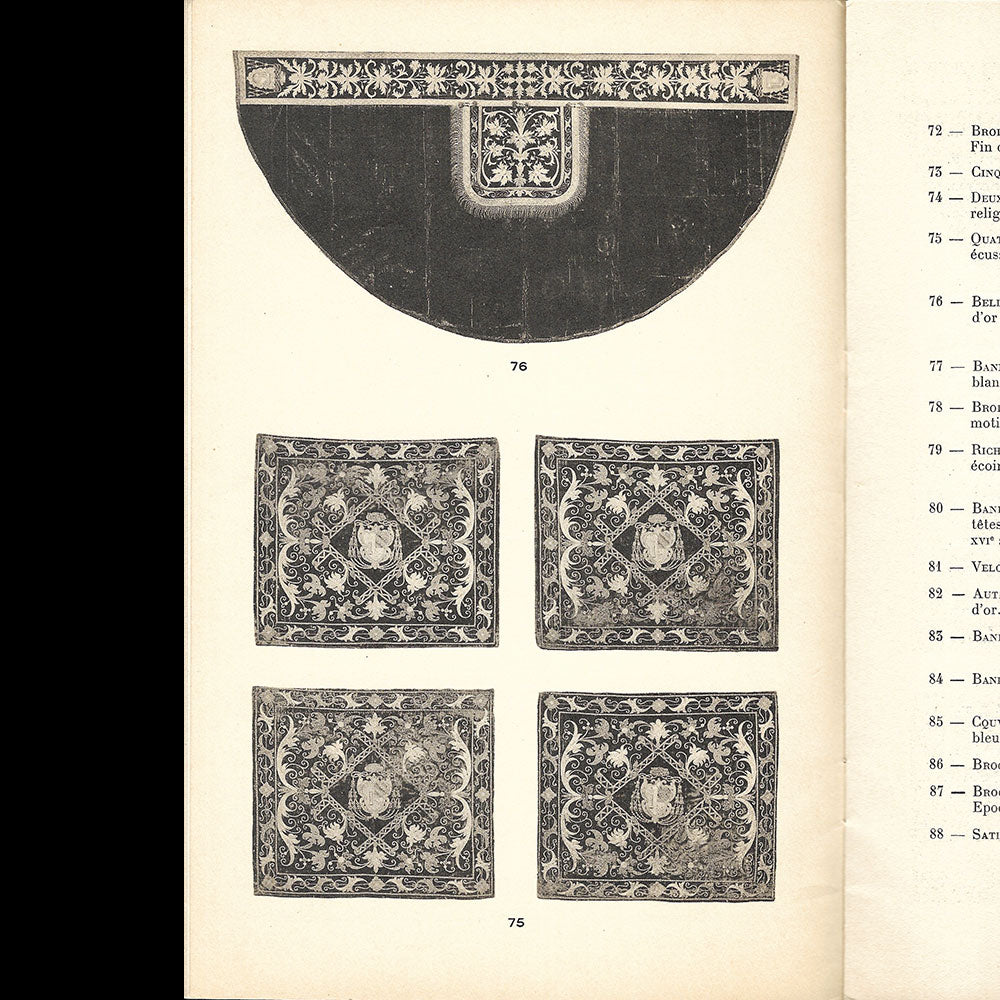Etoffes, Broderies, Dentelles des XVIe, XVIIe et XVIIIe siècles - Catalogue de vente (1934)