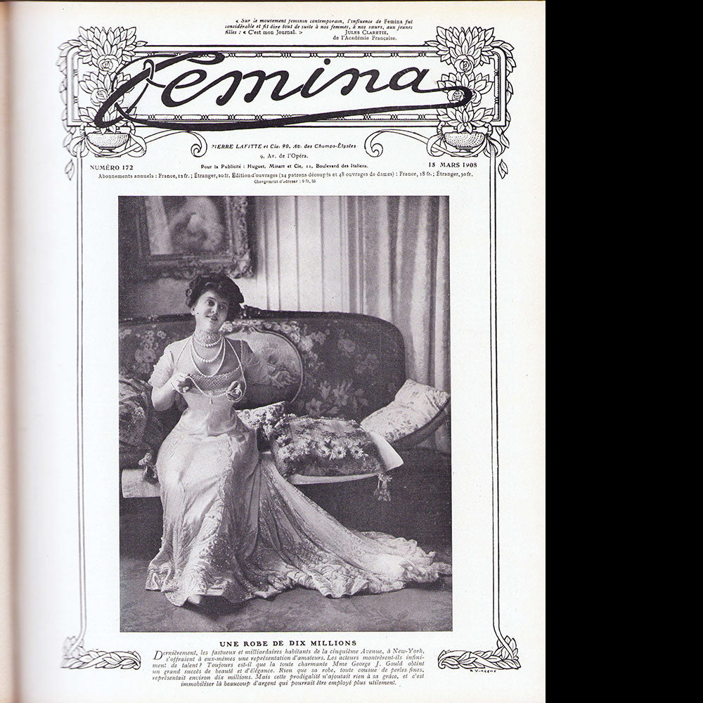 Fémina - Réunion des 24 numéros de l'année 1908 (janvier à décembre 1908)