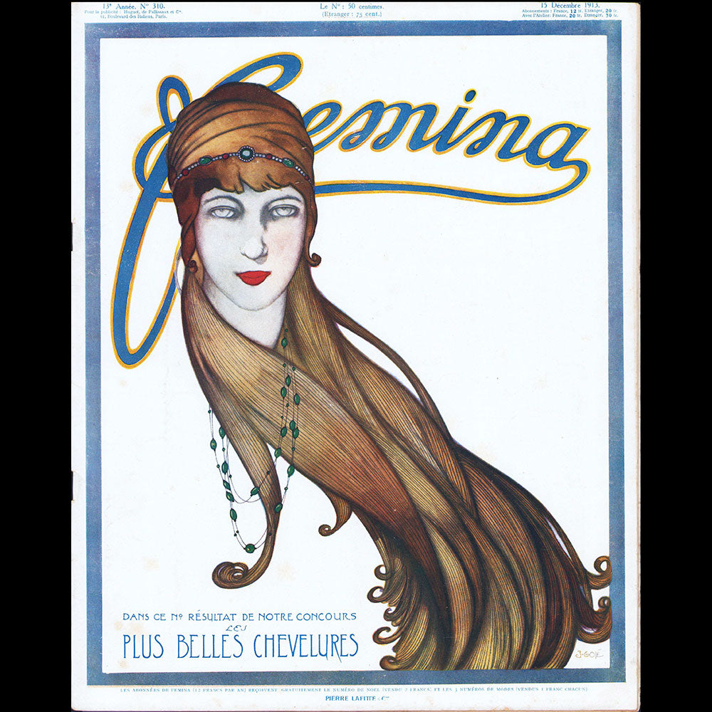 Fémina (15 décembre 1913), couverture de Javier Gosé