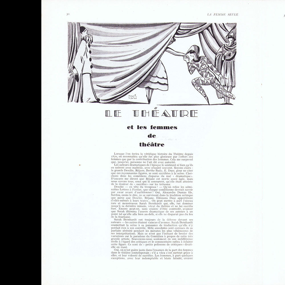 La Femmes seule, n°6, septembre 1928