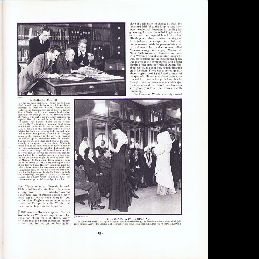 Fortune - The French Dressmakers : Vionnet, Chanel, Poiret, Lanvin, etc. (1932, août)