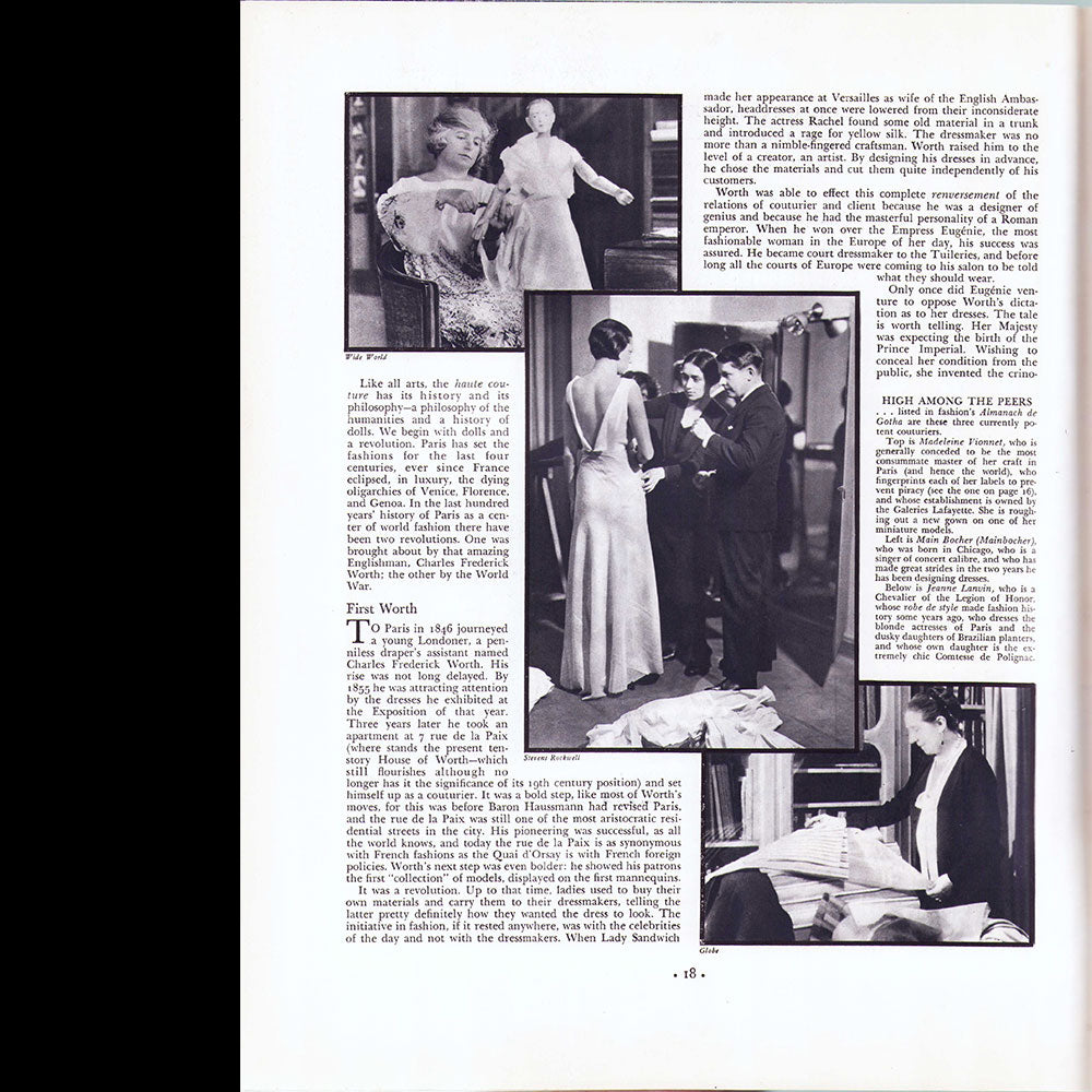 Fortune - The French Dressmakers : Vionnet, Chanel, Poiret, Lanvin, etc. (1932, août)
