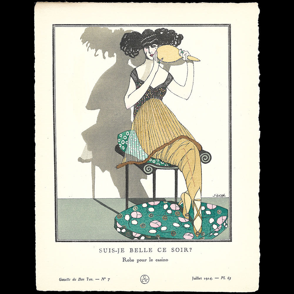 Gazette du Bon Ton - Suis-je belle ce soir ?, planche de Gosé (n°7, 1914)