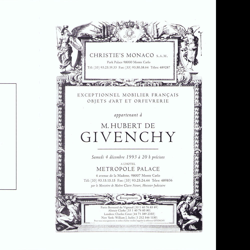 Givenchy - Collection de Monsieur Hubert de Givenchy, catalogue de la vente Sothebys (1993)