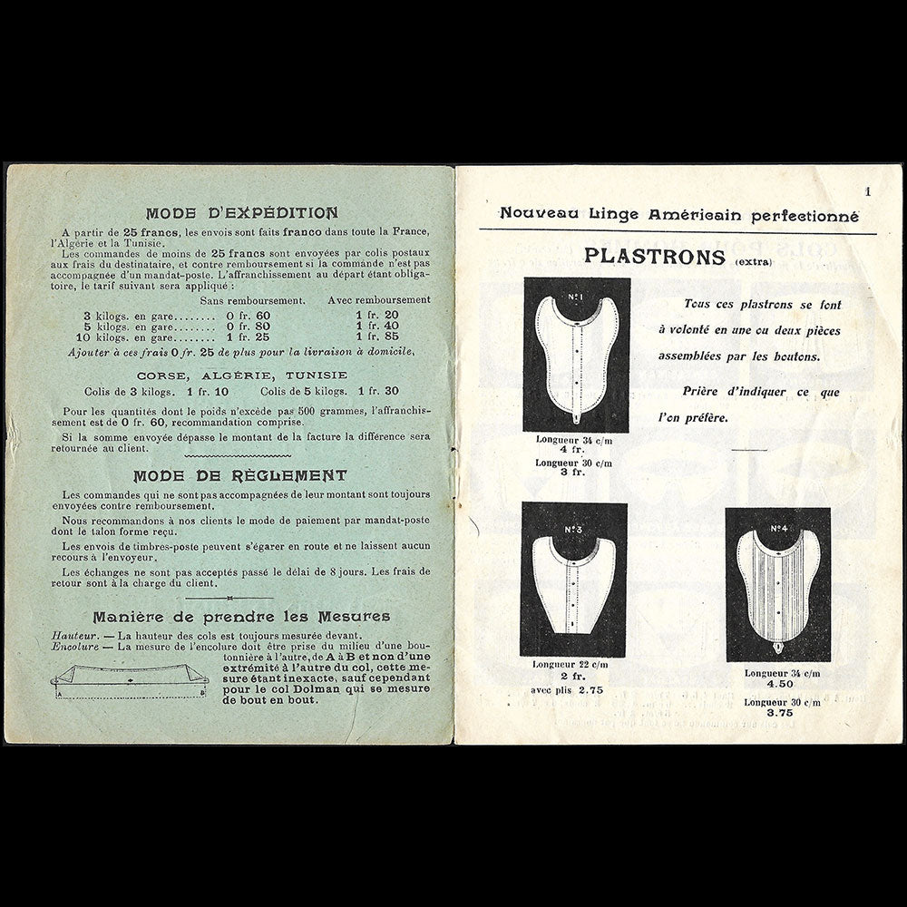 Guilbert - Nouveau linge américain perfectionné, catalogue de la maison de lingerie, 190 rue de Rivoli, Paris (1910s)