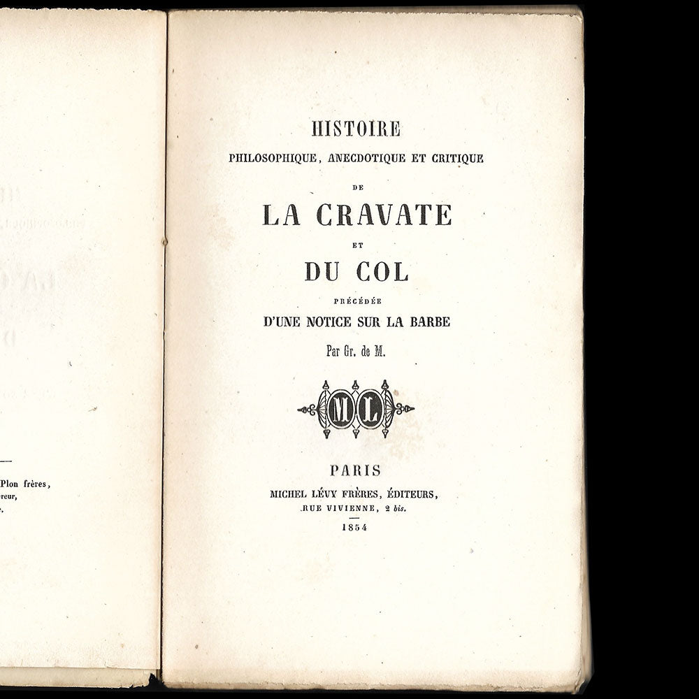 Histoire philosophique, anecdotique et critique de la cravate et du col (1854)