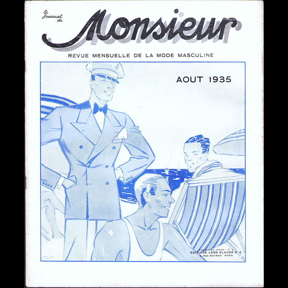 Le Journal de Monsieur, revue mensuelle de la mode masculine - Réunion de 10 numéros de l'année 1935