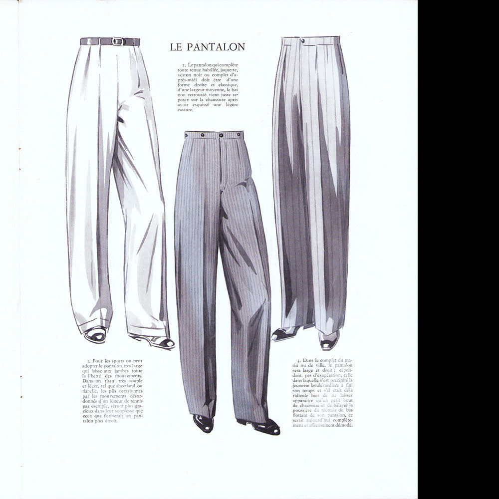 Le Journal de Monsieur, revue mensuelle de la mode masculine - Réunion de 10 numéros de l'année 1935