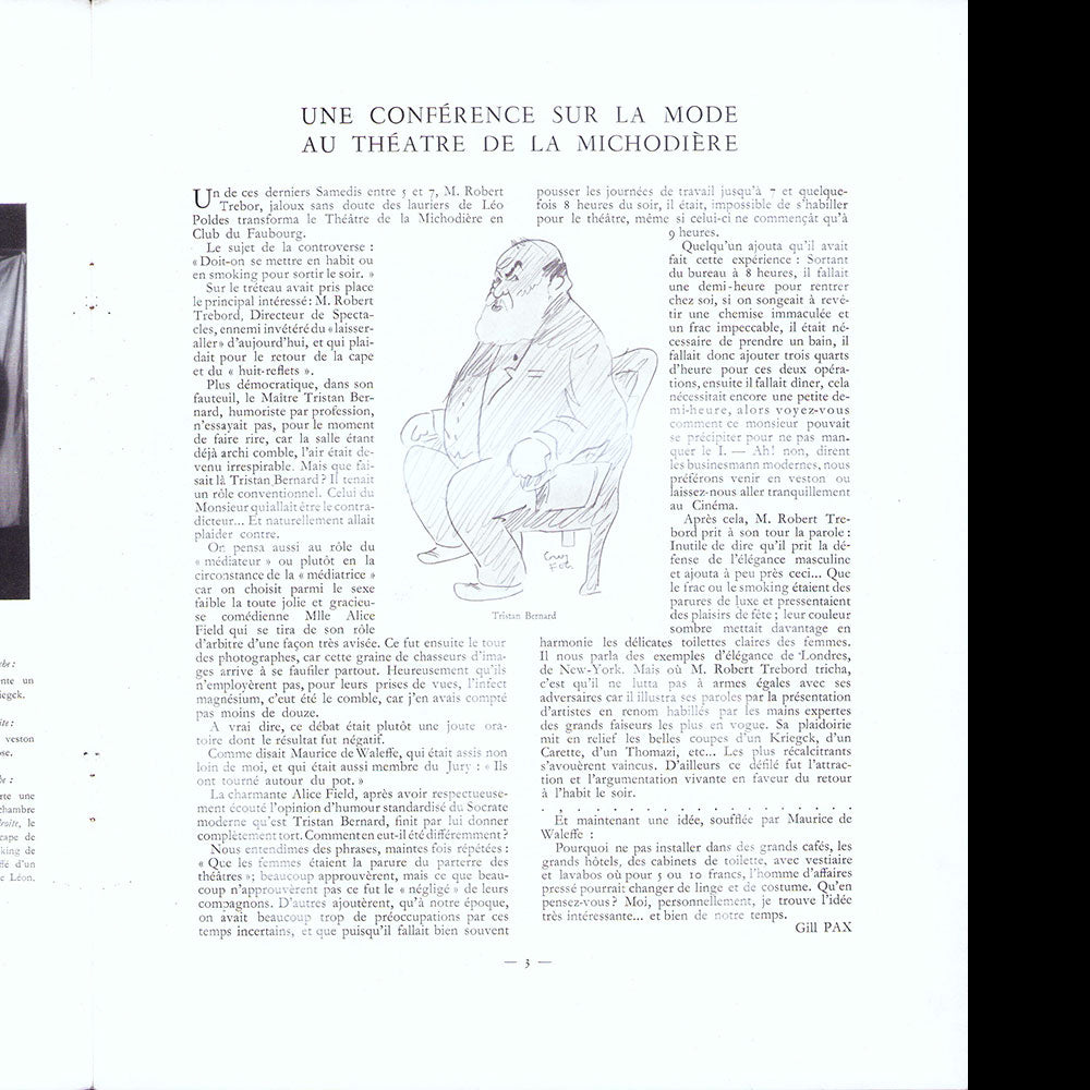 Le Journal de Monsieur, revue mensuelle de la mode masculine - Réunion de 10 numéros de l'année 1935