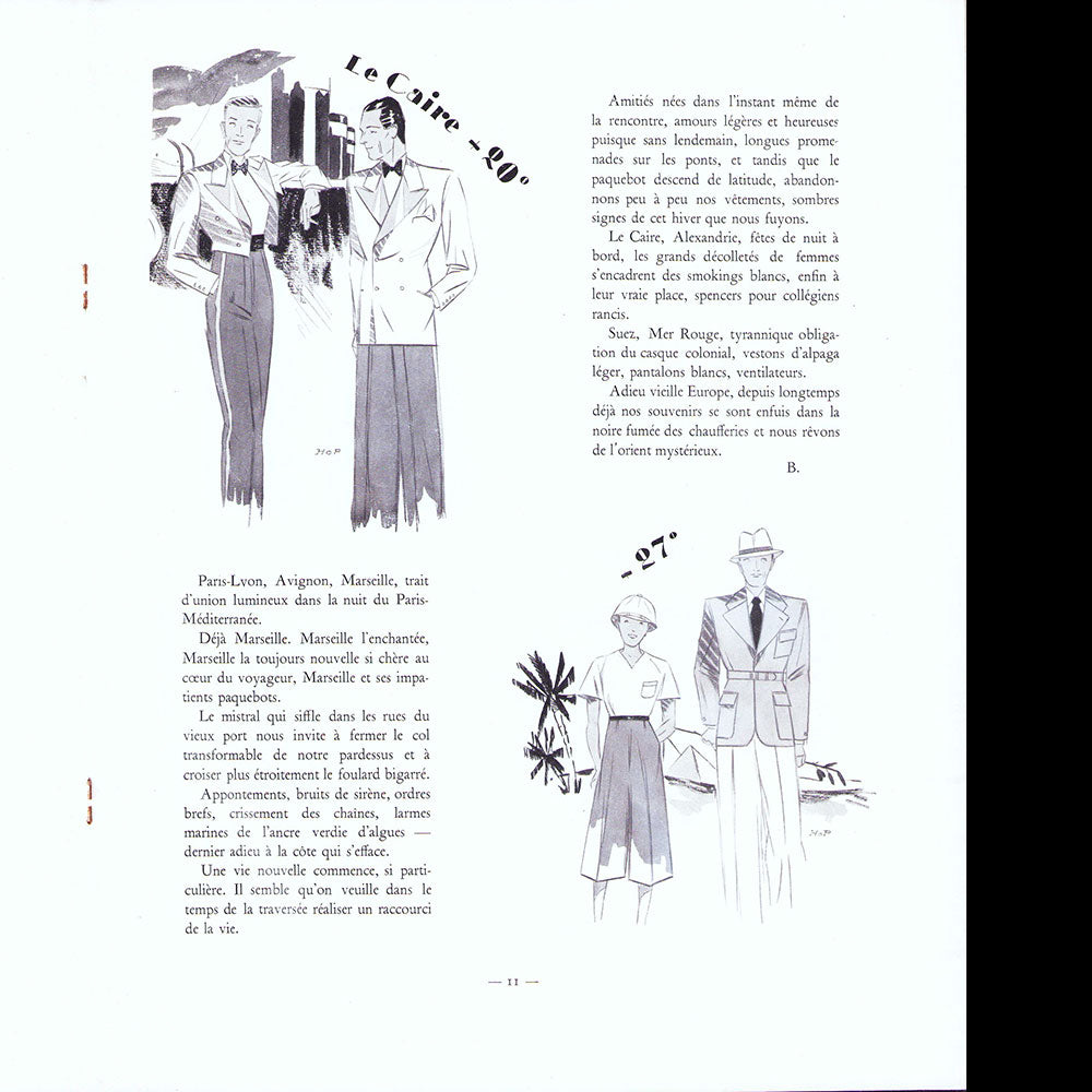 Le Journal de Monsieur, revue mensuelle de la mode masculine - Réunion de 10 numéros de l'année 1935