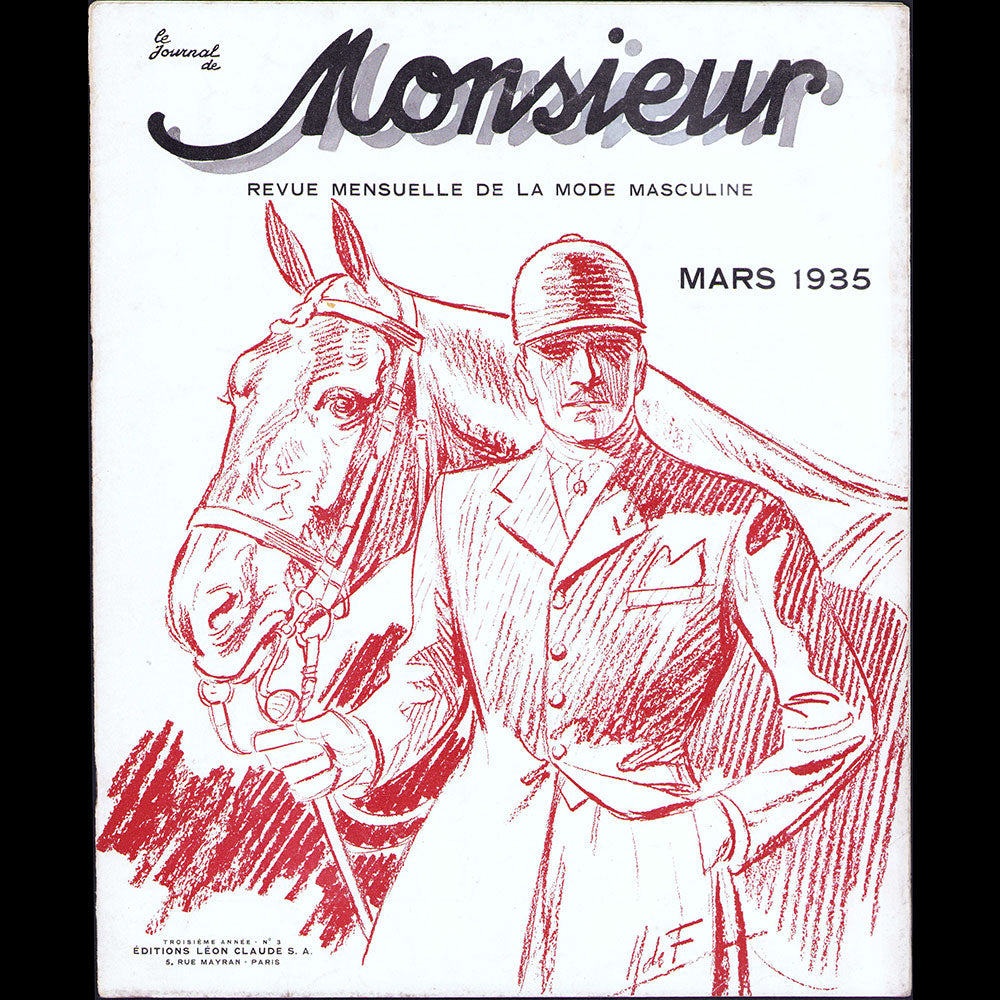 Le Journal de Monsieur, revue mensuelle de la mode masculine - Réunion de 10 numéros de l'année 1935