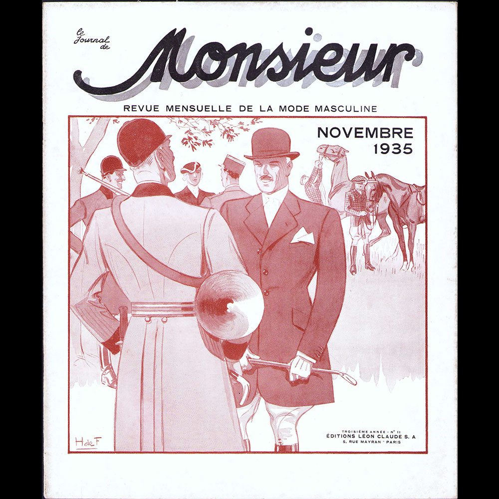 Le Journal de Monsieur, revue mensuelle de la mode masculine - Réunion de 10 numéros de l'année 1935