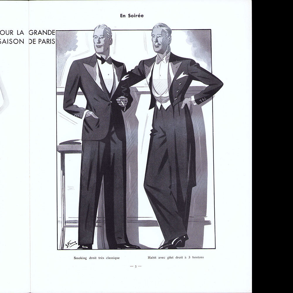 Le Journal de Monsieur, revue mensuelle de la mode masculine - Réunion de 11 numéros de l'année 1936