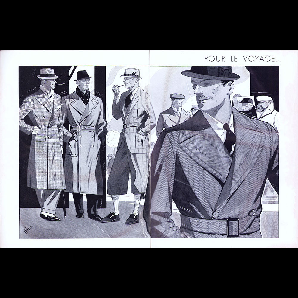 Le Journal de Monsieur, revue mensuelle de la mode masculine - Réunion de 11 numéros de l'année 1936