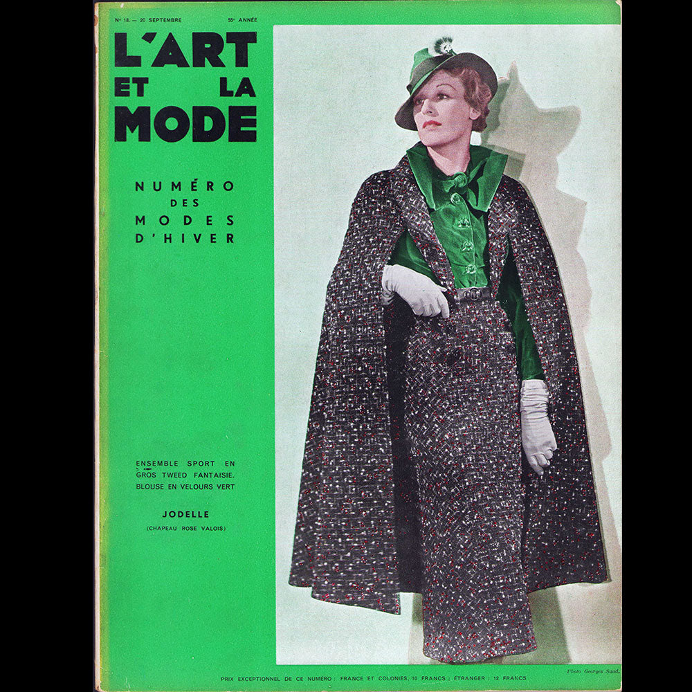 L’Art et la Mode (20 septembre 1934), couverture de Georges Saad
