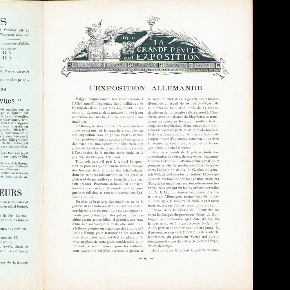 1900, La Grande Revue de L'Exposition, n°5 (mars 1900)