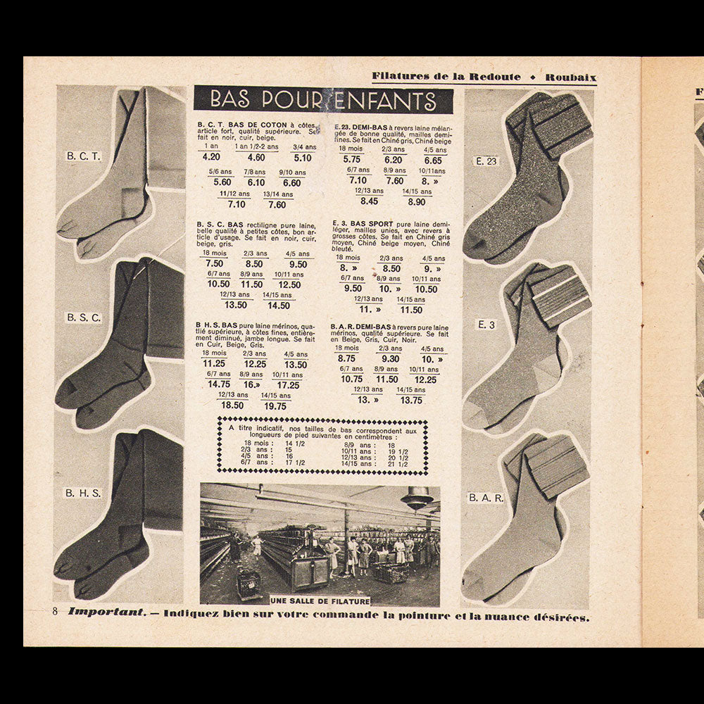 La Redoute - Filatures de la Redoute, catalogue Hiver 1929-1930