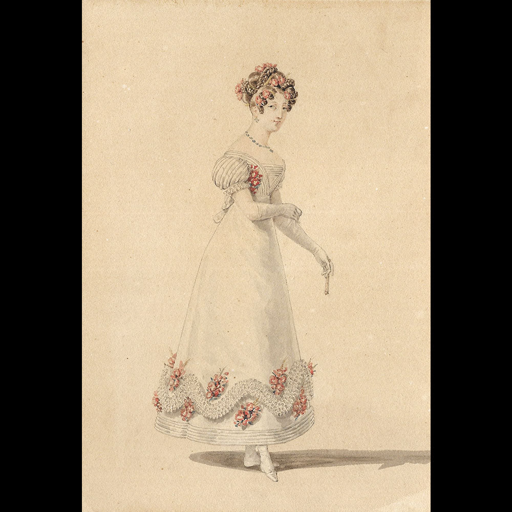 Dessin de Louis-Marie Lanté pour le Journal des Dames et des Modes (1822)