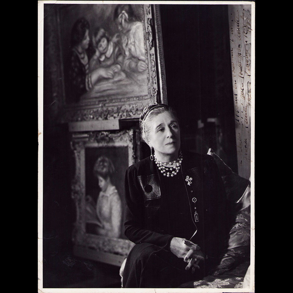 Constantin Joffé - Portrait of Jeanne Lanvin, signed by the couturier in 1938