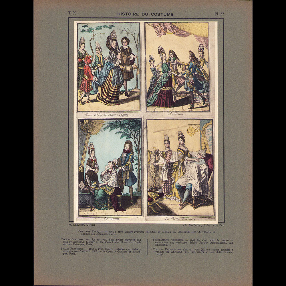 Maurice Leloir - Histoire du costume de l'antiquité à 1914, Réunion des 5 tomes (1933-1938)