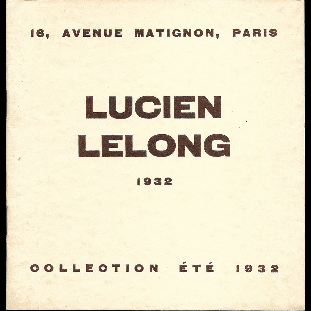 Lucien Lelong - Carnet de collection, Eté 1932