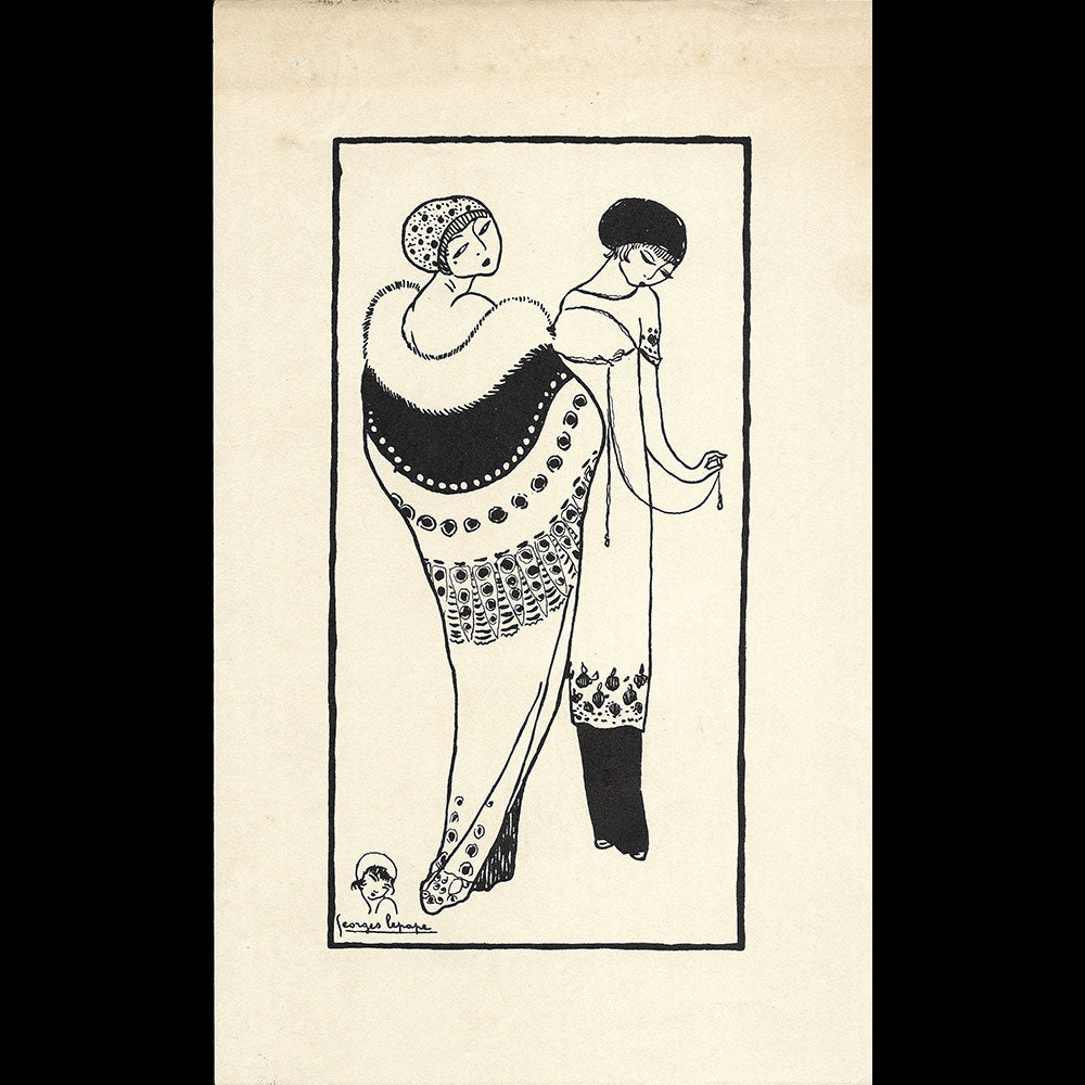Les Choses de Paul Poiret vues par Georges Lepape - Epreuve de travail pour Forum (1928)