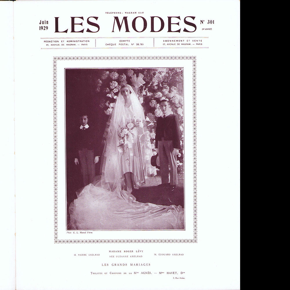 Les Modes (juin 1929), couverture de Manuel Frères d'un modèle de Berthe Hermance