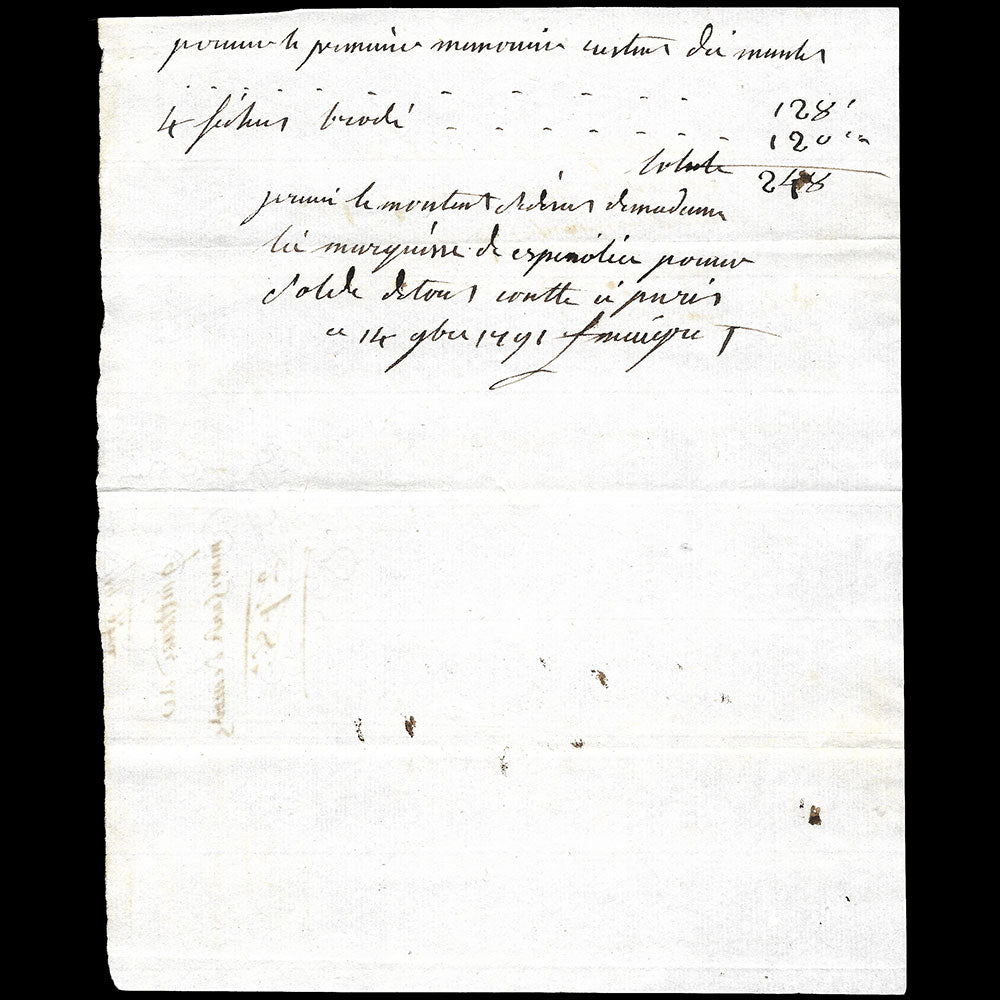 Maigret - Réunion de 3 mémoires du marchand d'étoffes, 35 rue Saint-Honoré à Paris (1791)