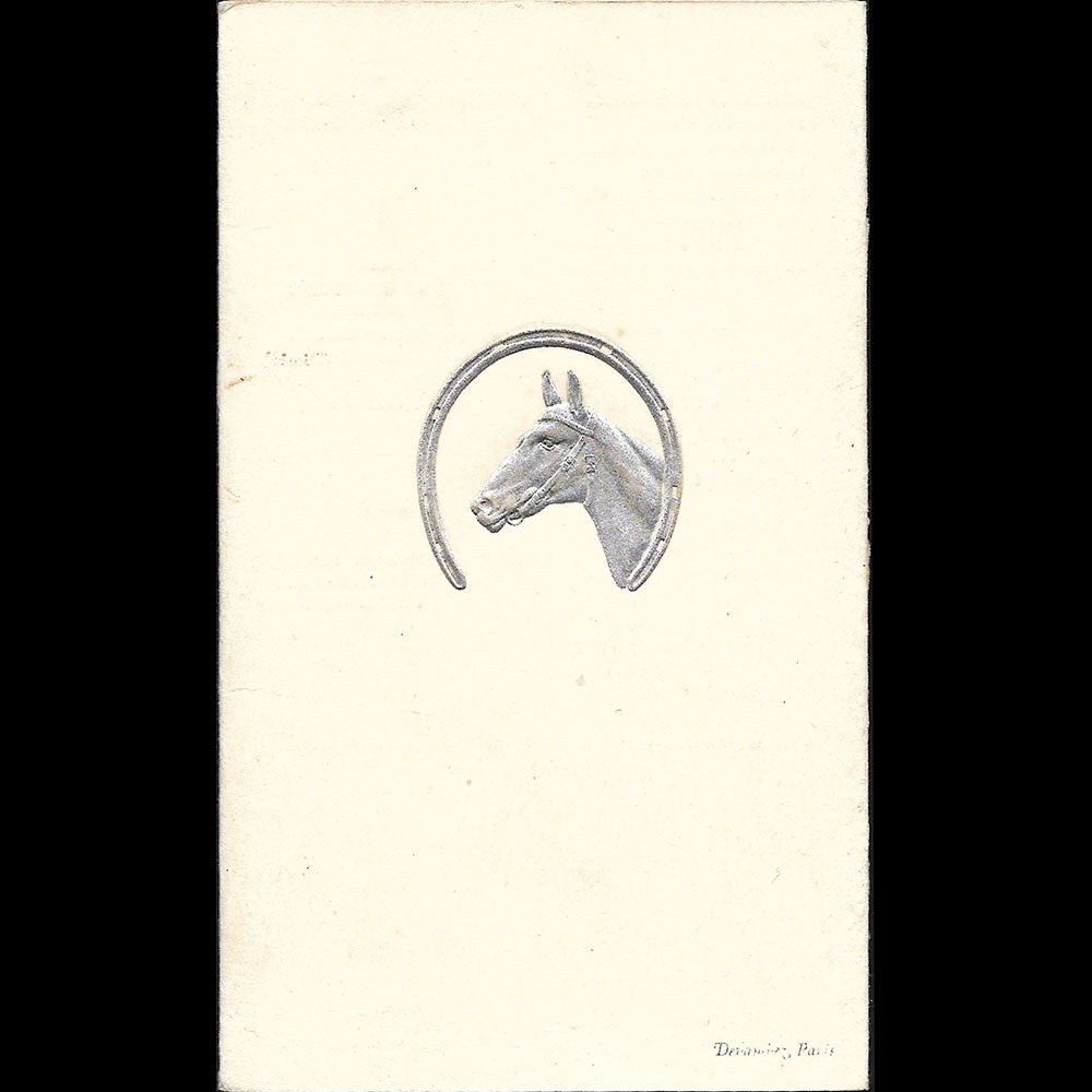 Manby - Principales courses, saison 1914, carte illustrée du tailleur, 19 et 21 rue Auber à Paris (1914)