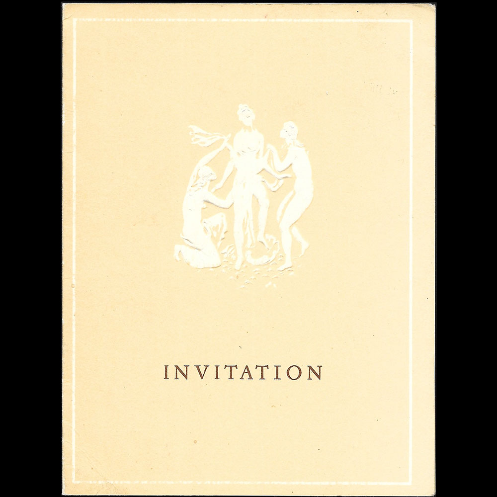 Nina Ricci - Invitation de la maison de couture, 39 avenue Montaigne à Paris (1950s)
