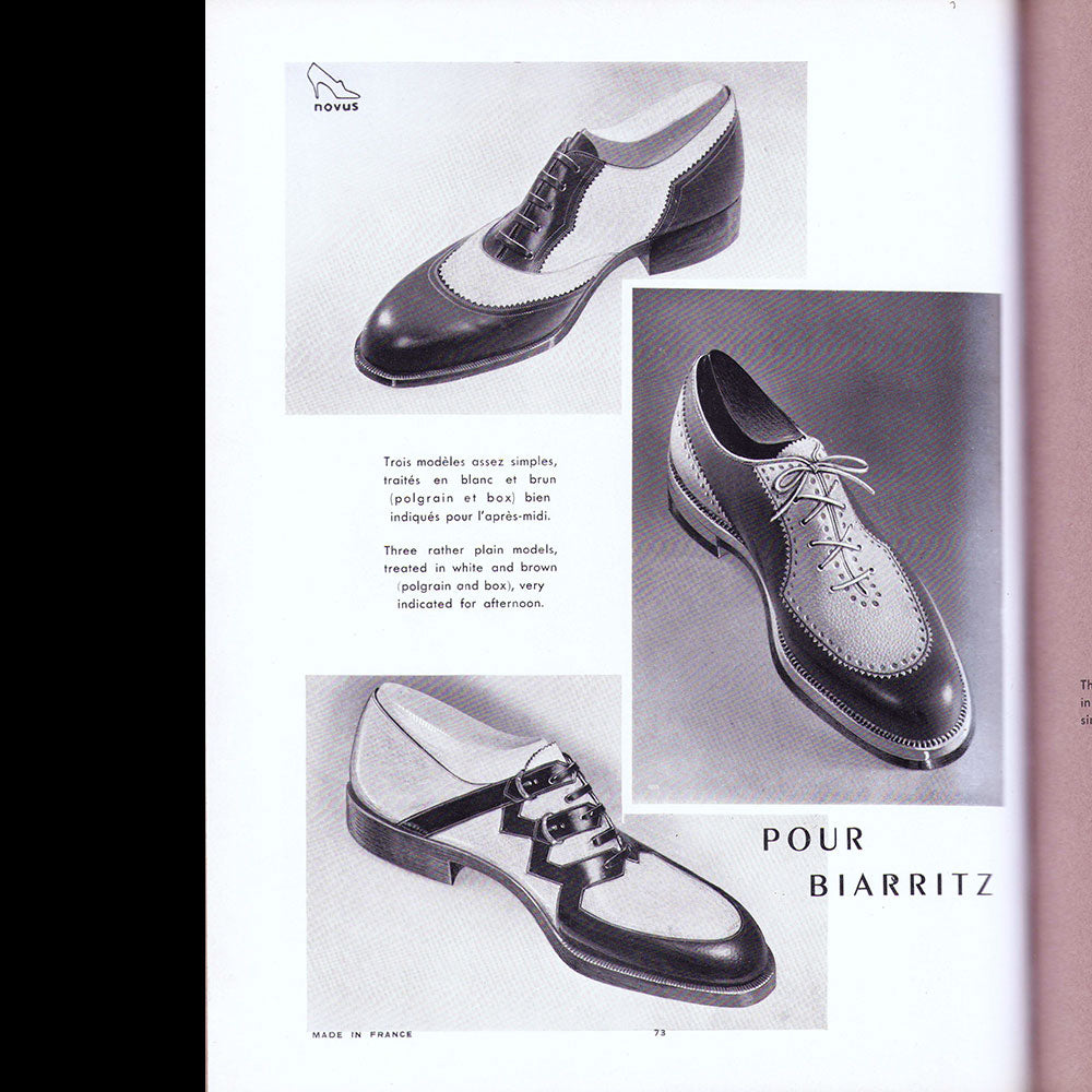 Novus, La chaussure nouvelle, le cuir, les sacs et les accessoires pour la saison d'été 1939