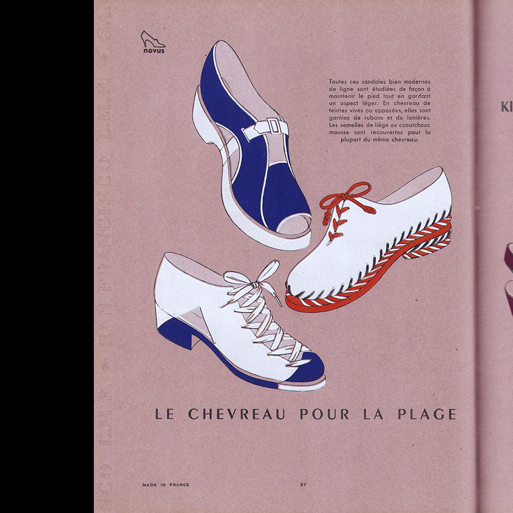 Novus, La chaussure nouvelle, le cuir, les sacs et les accessoires pour la saison d'été 1939