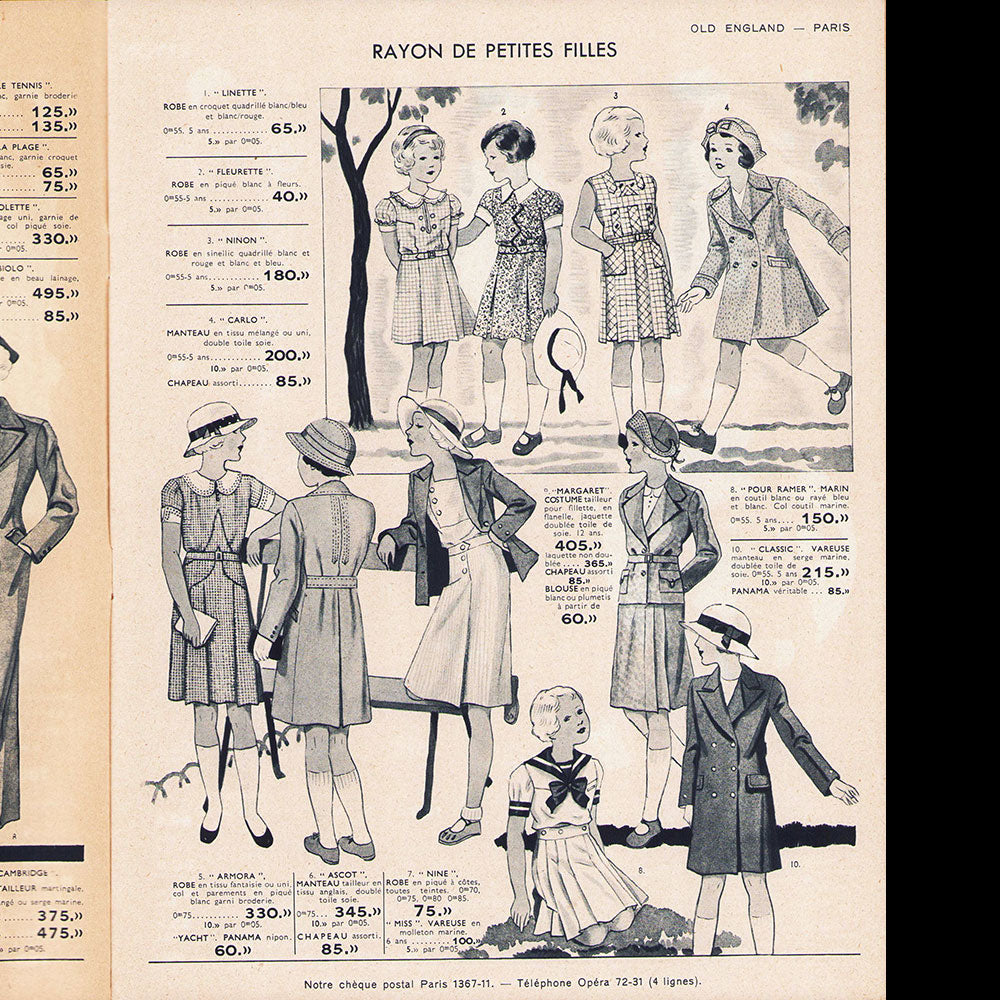 Old England - Catalogue pour l'été 1935