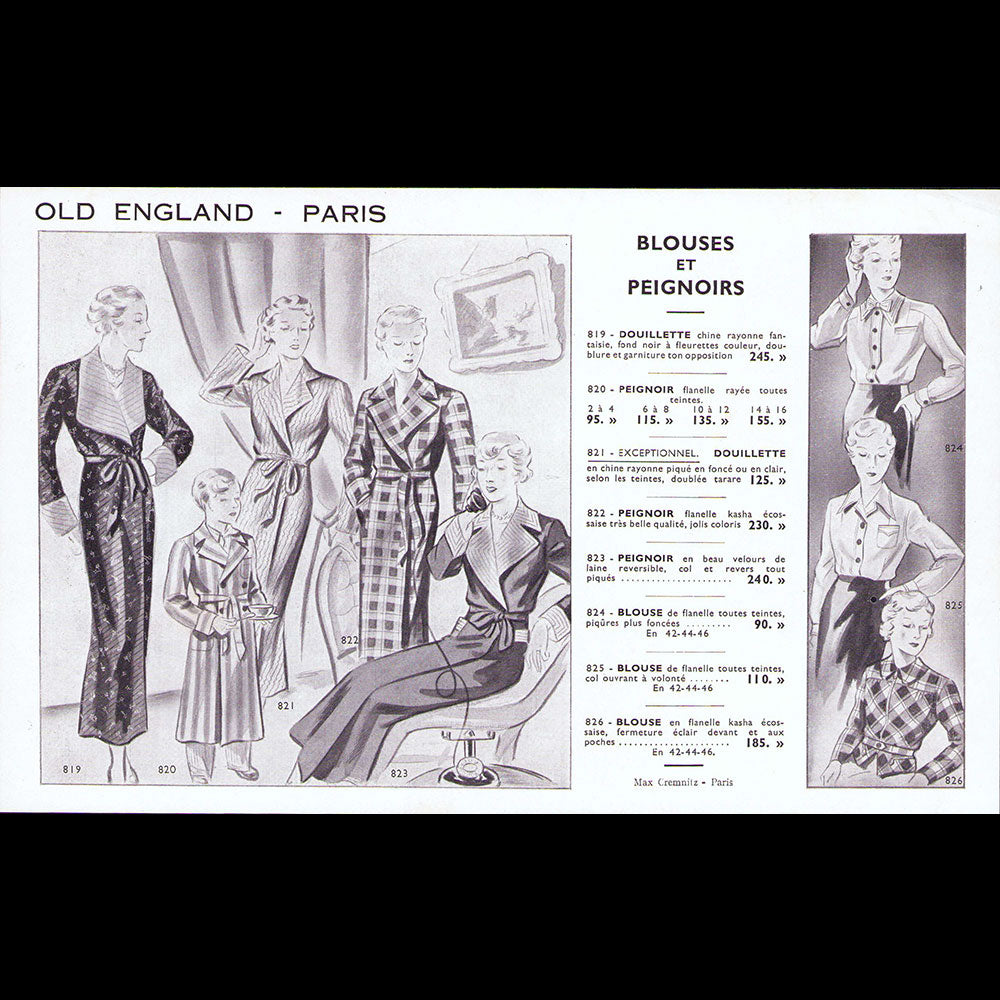 Old England - Catalogue pour l'hiver 1936-1937