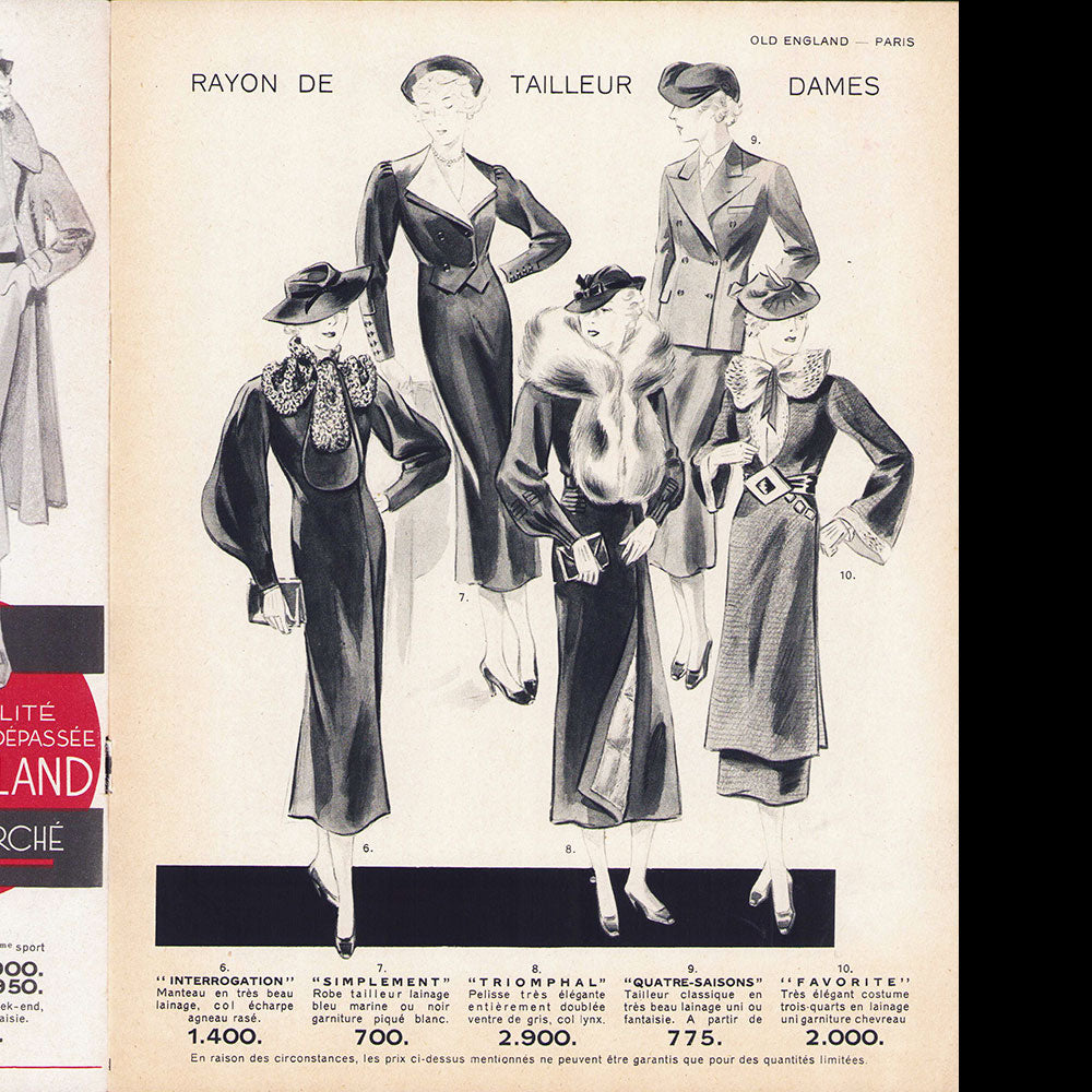 Old England - Catalogue pour l'hiver 1936-1937