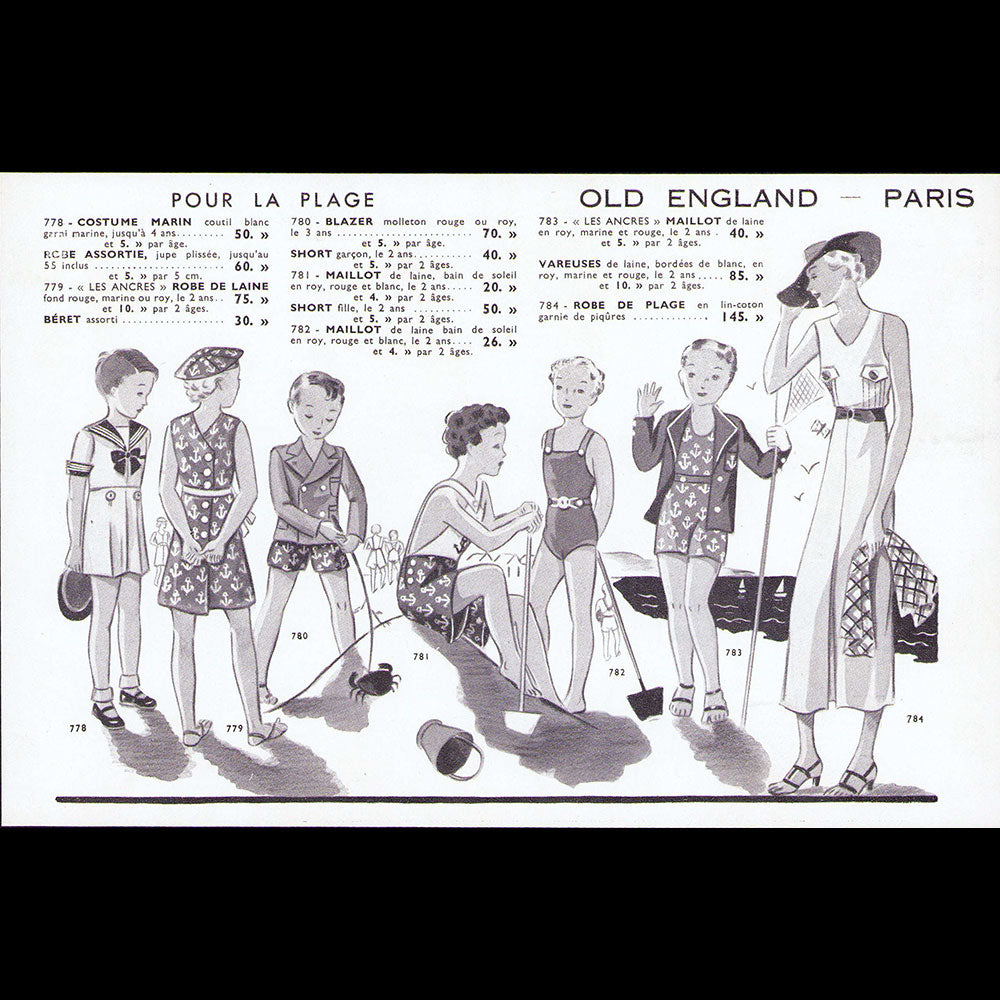 Old England - Catalogue pour l'été 1936