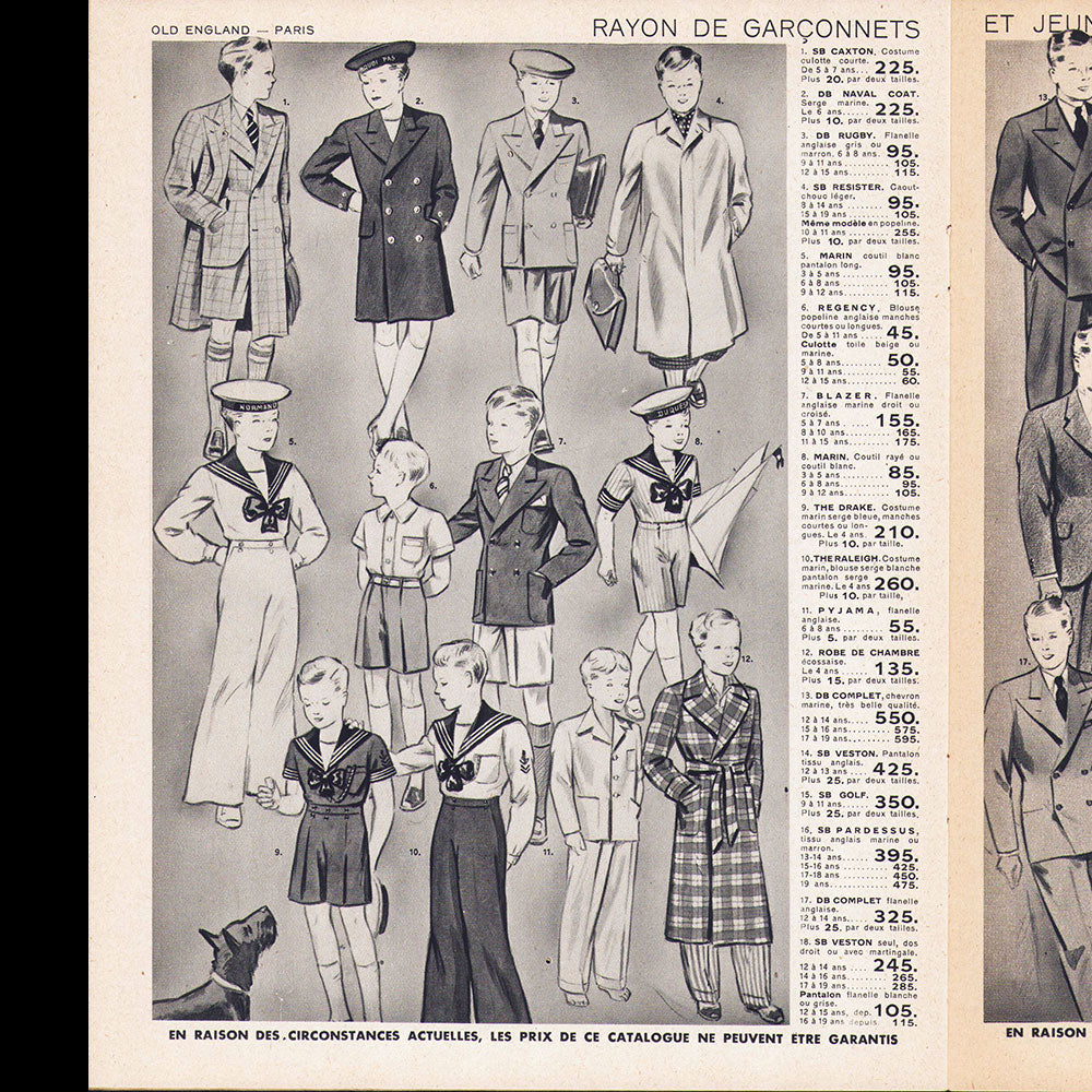 Old England - Catalogue pour l'été 1937