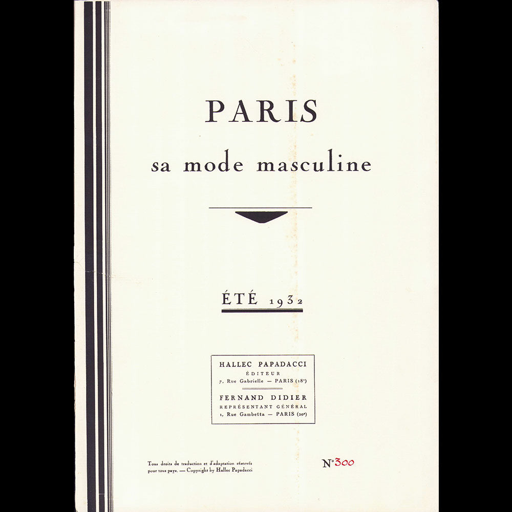 Paris, sa mode masculine, été 1932